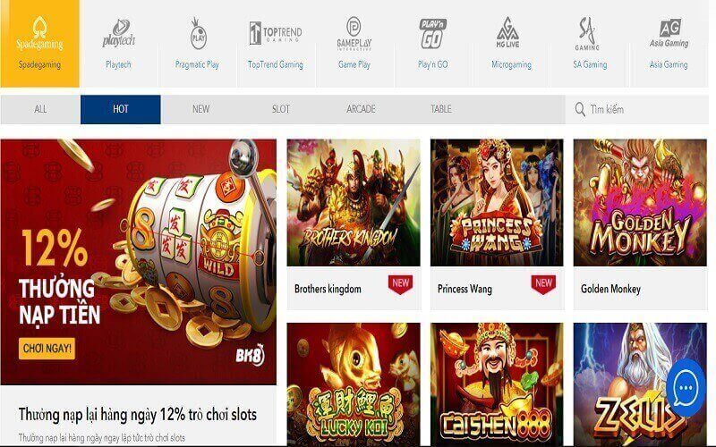 Khám phá sân chơi slot game mới nhất thị trường châu Á cùng BK8